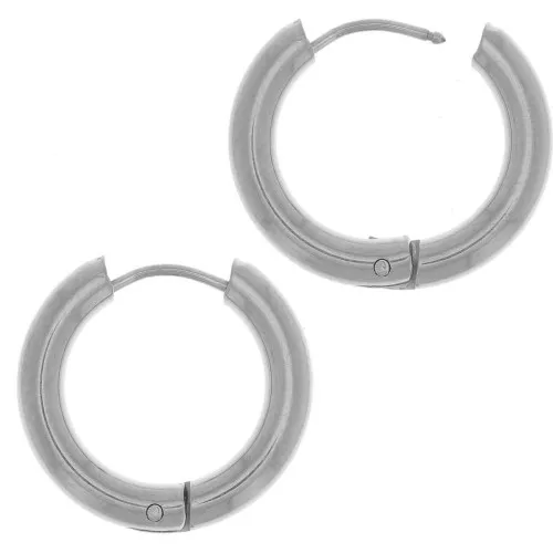 Créoles rondes 18 mm - Fil 3 mm - Acier inoxydable 304L x2