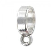 Poussoir attache breloque pour corde 10 mm Placage Argent fin vieilli x1|raw }}