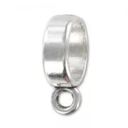 Poussoir attache breloque pour corde 10 mm Placage Argent fin vieilli x1