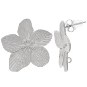 Clous d'oreilles fleur de cerisier 24 mm - anneau ouvert - Acier inox 304L x2