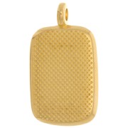 Pendentif rectangle  21x12mm avec résine époxy - Doré à l'or fin - Noir x1