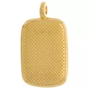 Pendentif rectangle  21x12mm avec résine époxy - Doré à l'or fin - Turquoise x1