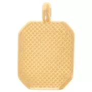 Pendentif rectangle 19x12mm avec résine époxy - Doré à l'or fin - Vert - Bleu x1