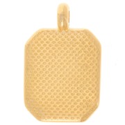 Pendentif rectangle 19x12mm - résine époxy - Doré à l'or fin - Rose - Saumon x1