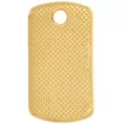 Pendentif rectangle 20x11mm avec goutte résine époxy - Doré à l'or fin - Vert x1