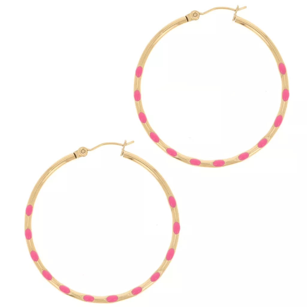 Boucles D'oreilles Créoles Acier - Diamètre 30mm, Largeur 2mm, Fermoir à Charnière