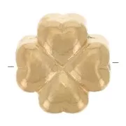 Perle trèfle 6.5x6 mm - Acier inoxydable 316L Doré x1