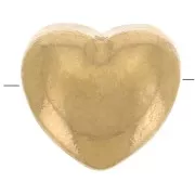 Perle coeur 6.5x6 mm - Acier inoxydable 304 Doré x1