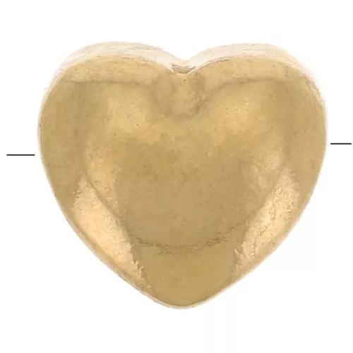 Perle coeur 6.5x6 mm - Acier inoxydable 304 Doré x1