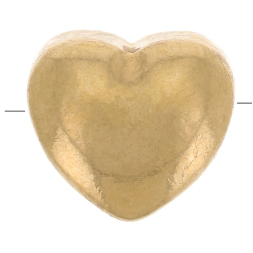 Perle coeur 6.5x6 mm - Acier inoxydable 316L Doré x1