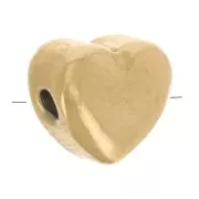 Perle coeur 6.5x6 mm - Acier inoxydable 304 Doré x1