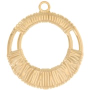 Pendentif rond évidé 40 mm effet tressé - Acier inoxydable 304L Doré x1
