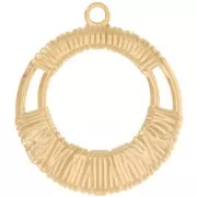 Pendentif rond évidé 40 mm effet tressé - Acier inoxydable 304L Doré x1