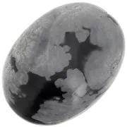 Cabochon ovale 18x13 mm Obsidienne Mouchetée