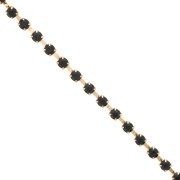 Chaîne strass acrylique 6 mm Jet doré x1 m|raw }}