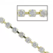 Chaîne strass acrylique 6 mm Crystal doré x1 m