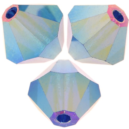 Perles toupies Preciosa - Rondelle Bead 6 mm - Capri Blue AB 2X x12