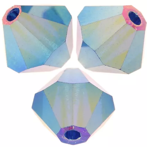 Perles toupies Preciosa - Rondelle Bead 6 mm - Capri Blue AB 2X x12