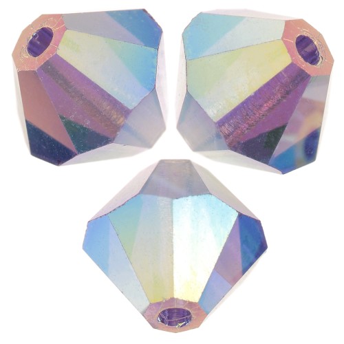 Perles toupies Preciosa - Rondelle Bead 6 mm - Tanzanite AB 2X x12