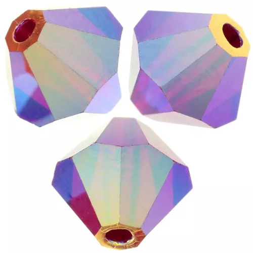 Perles toupies Preciosa - Rondelle Bead 6 mm - Siam AB 2X x12