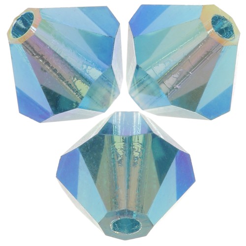 Perles toupies Preciosa - Rondelle Bead 6 mm - Indicolite AB 2X x12