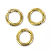 Anneaux ouverts 6x1 mm doré à l'or fin x50