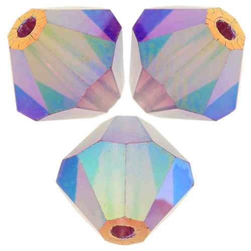 Perles toupies Preciosa - Rondelle Bead 6 mm - Amethyst AB 2X x12