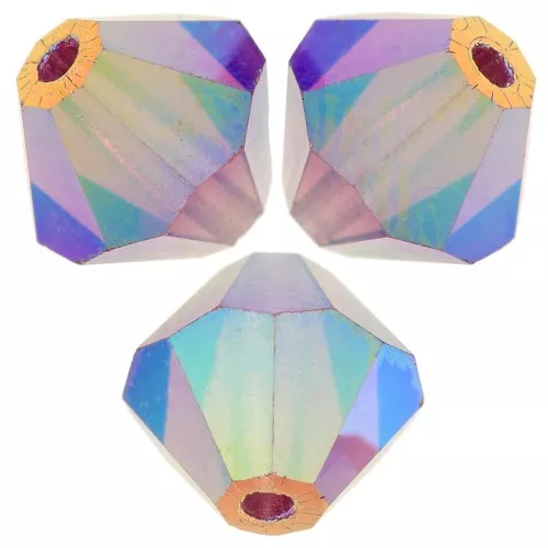 Perles toupies Preciosa - Rondelle Bead 6 mm - Amethyst AB 2X x12