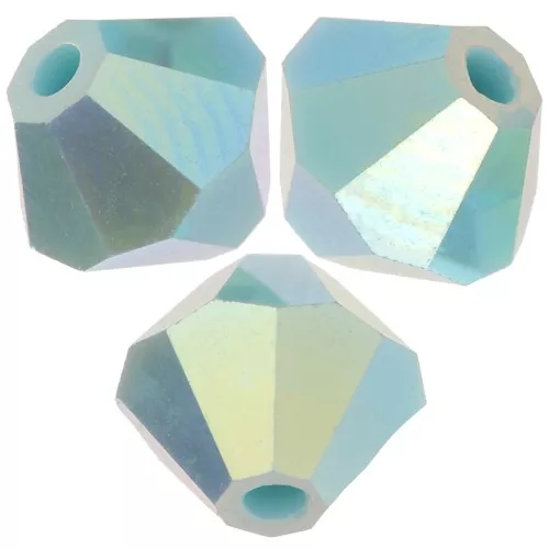 Perles toupies Preciosa - Rondelle Bead 6 mm - Turquoise AB 2X x12