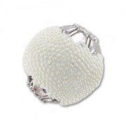 Perle ronde incrustée de perles avec coupelles 15 mm Crème x1|raw }}