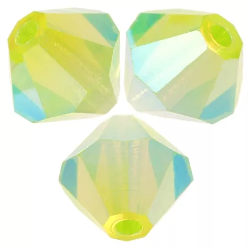 Perles toupies Preciosa - Rondelle Bead 6 mm - Limecicle AB 2X x12