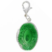 Pendentif porte-photo résine époxy 38x16 mm - Vert x1
