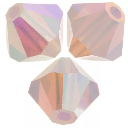 Perles toupies Preciosa - Rondelle Bead 6 mm - Rose Opal AB 2X x12