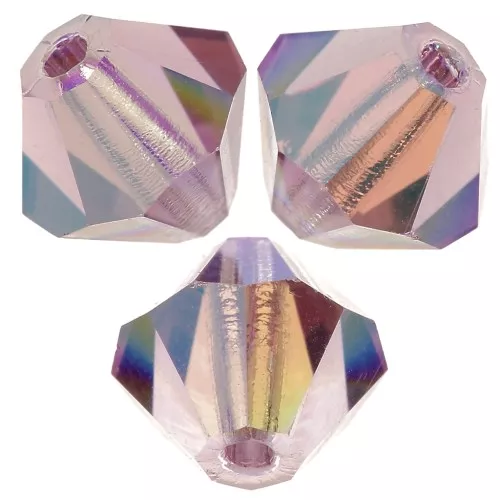 Perles toupies Preciosa - Rondelle Bead 6 mm - Light Amethyst Glitter x12