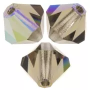 Perles toupies Preciosa - Rondelle Bead 6 mm - Black Diamond Glitter x12