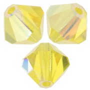 Perles toupies Preciosa - Rondelle Bead 6 mm - Citrine Glitter x12