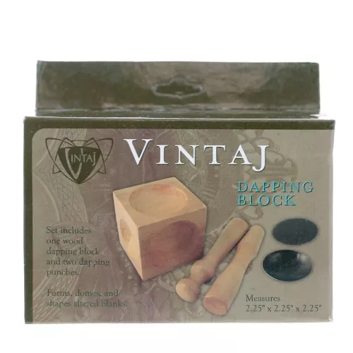 Dé à emboutir avec 2 bouterolles en bois - Dapping Block x1