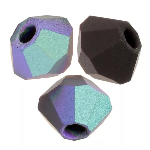 Perles toupies Preciosa - Rondelle Bead 3 mm - Jet AB Matt x30