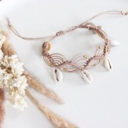 Bobine de fil ciré Linhasita pour micro macramé 1.2 mm Rose iridescent (Flamingo)