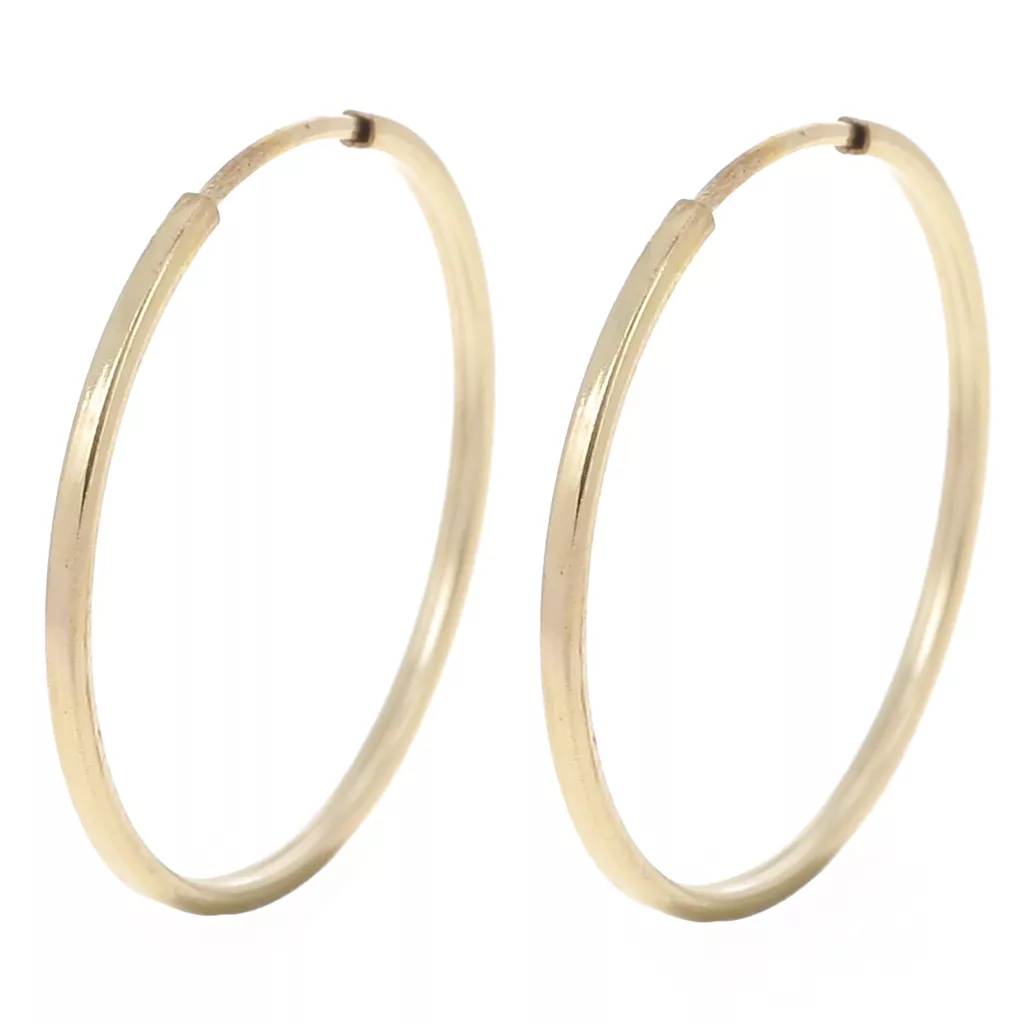 Créoles 21 mm - Fil carré 1 mm - Gold filled (or laminé) x2 - Perles & Co
