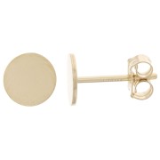 Clous d'oreilles ronds 6 mm pour cabochon 6 mm - Gold Filled (or laminé) x2