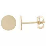 Clous d'oreilles ronds 6 mm pour cabochon 6 mm - Gold Filled (or laminé) x2