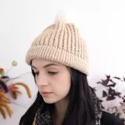 Pompon fourrure synthétique 10 cm Blanc x1