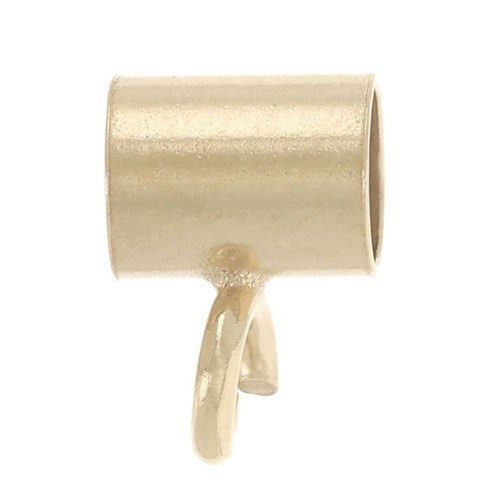 Perle tube avec attache 4x6 mm pour cordon 2.5 mm - Gold filled (or laminé) x1