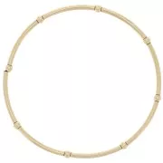 Bracelet élastique avec tubes et perles rondes - Gold filled (or laminé) x1