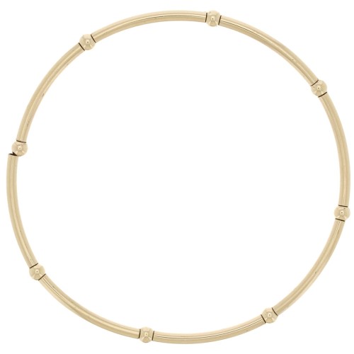 Bracelet élastique avec tubes et perles rondes - Gold filled (or laminé) x1
