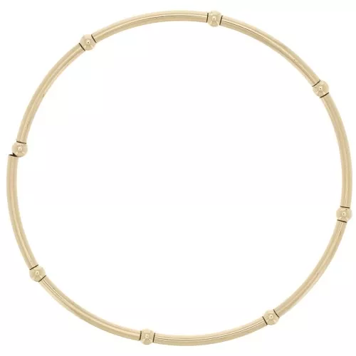 Bracelet élastique avec tubes et perles rondes - Gold filled (or laminé) x1