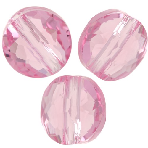 Perles rondes plates - 6 mm - Thin Round PureCrystal 5034 - Light Rose x6