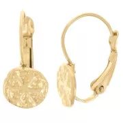 Dormeuses 17 mm - motif Sand dollar irrégulier - Acier inoxydable 304L Doré x2