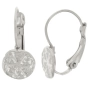 Dormeuses 17 mm - motif Sand dollar irrégulier - Acier inoxydable 304L x2